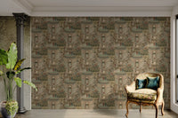 Village life with horses wall mural

