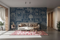 Indigo canvas with Warli patchwork

