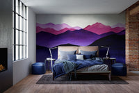 Indigo Color Shades Mountain Wallpaper Murals - Giffywalls