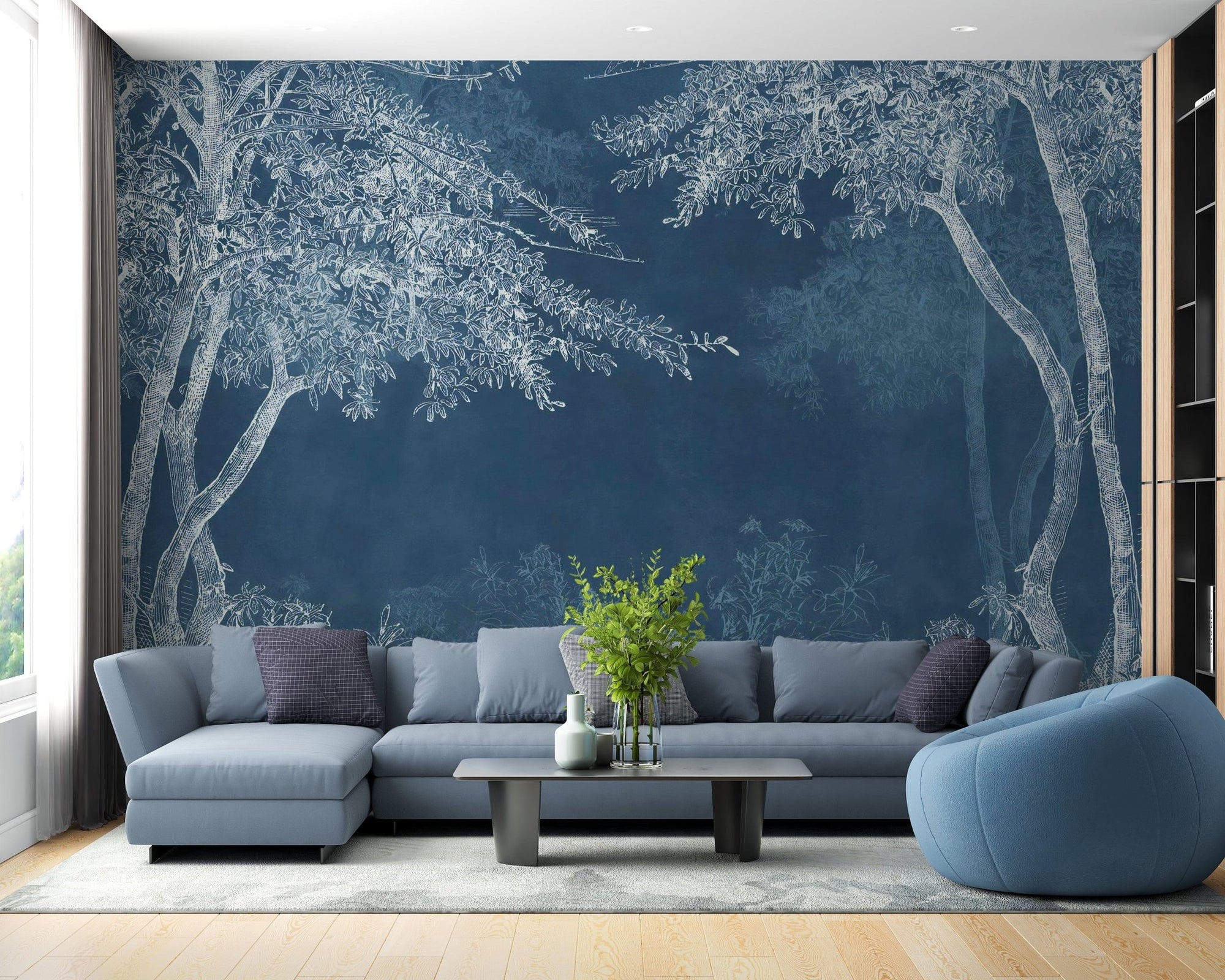 Blue Woods Wallpaper Mural A554
