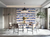 Indigo Watercolor Waves Wallpaper Modern, playful waves.