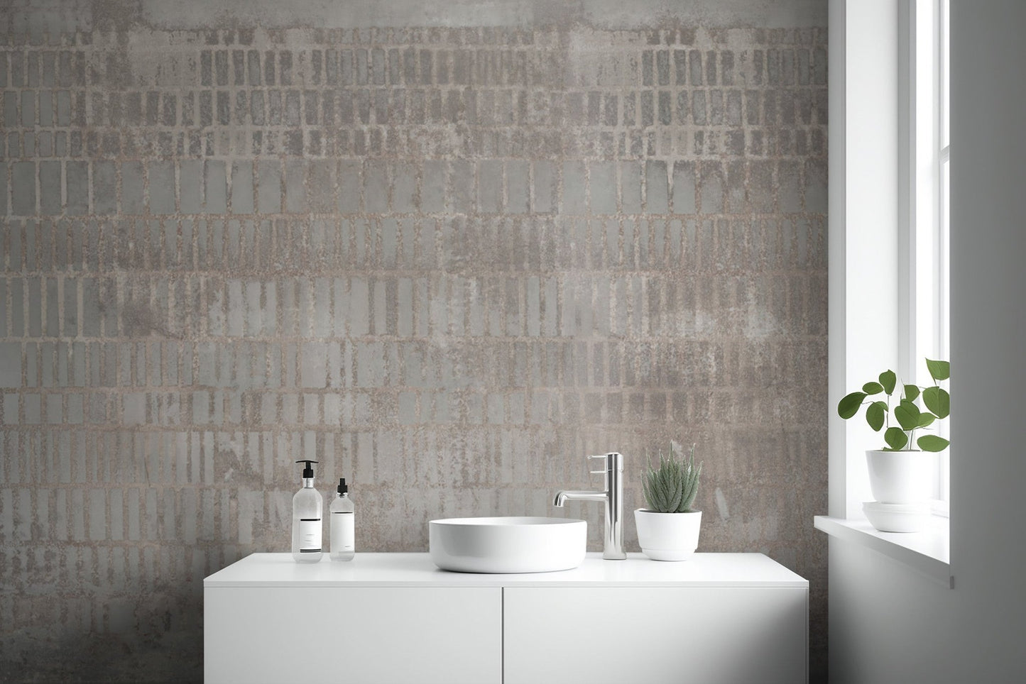Aged Concrete Texture Grid Wall Design
