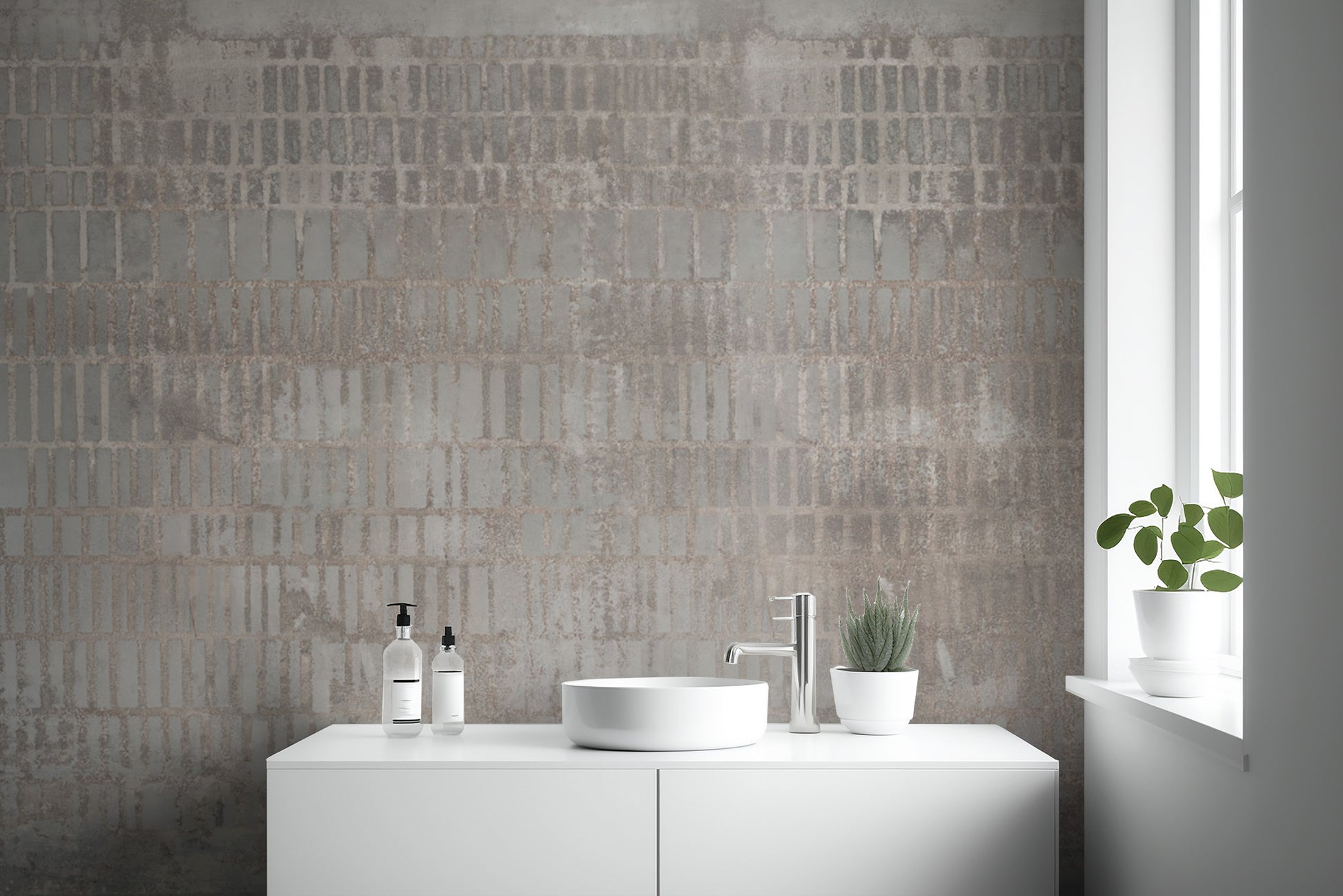 Aged Concrete Texture Grid Wall Design
