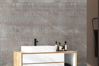 Weathered Concrete Grid Mural Wallpaper
