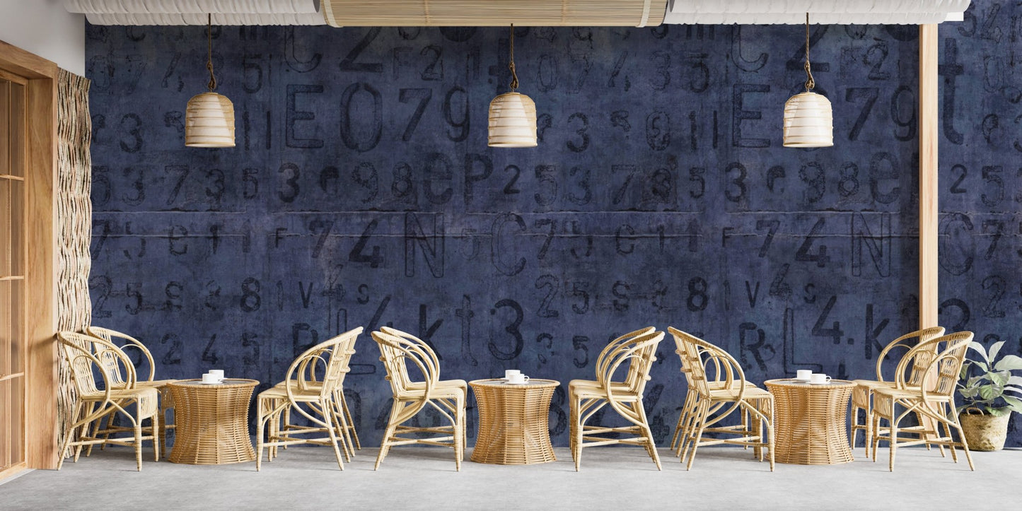 Aged numbers industrial style wallpaper

