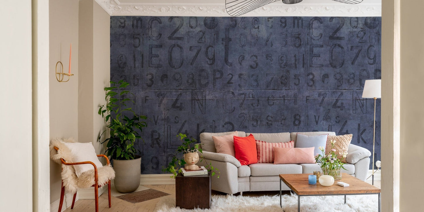 Industrial wallpaper with aged numbers
