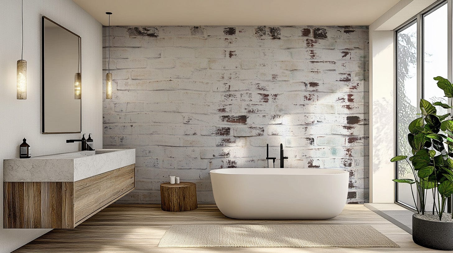 Industrial Grungy White Wash Brick Wallpaper Murals - Giffywalls