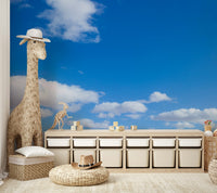 Flowing blue tones mural wallpaper
