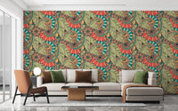 Abstract doodle-inspired mural wallpaper A966