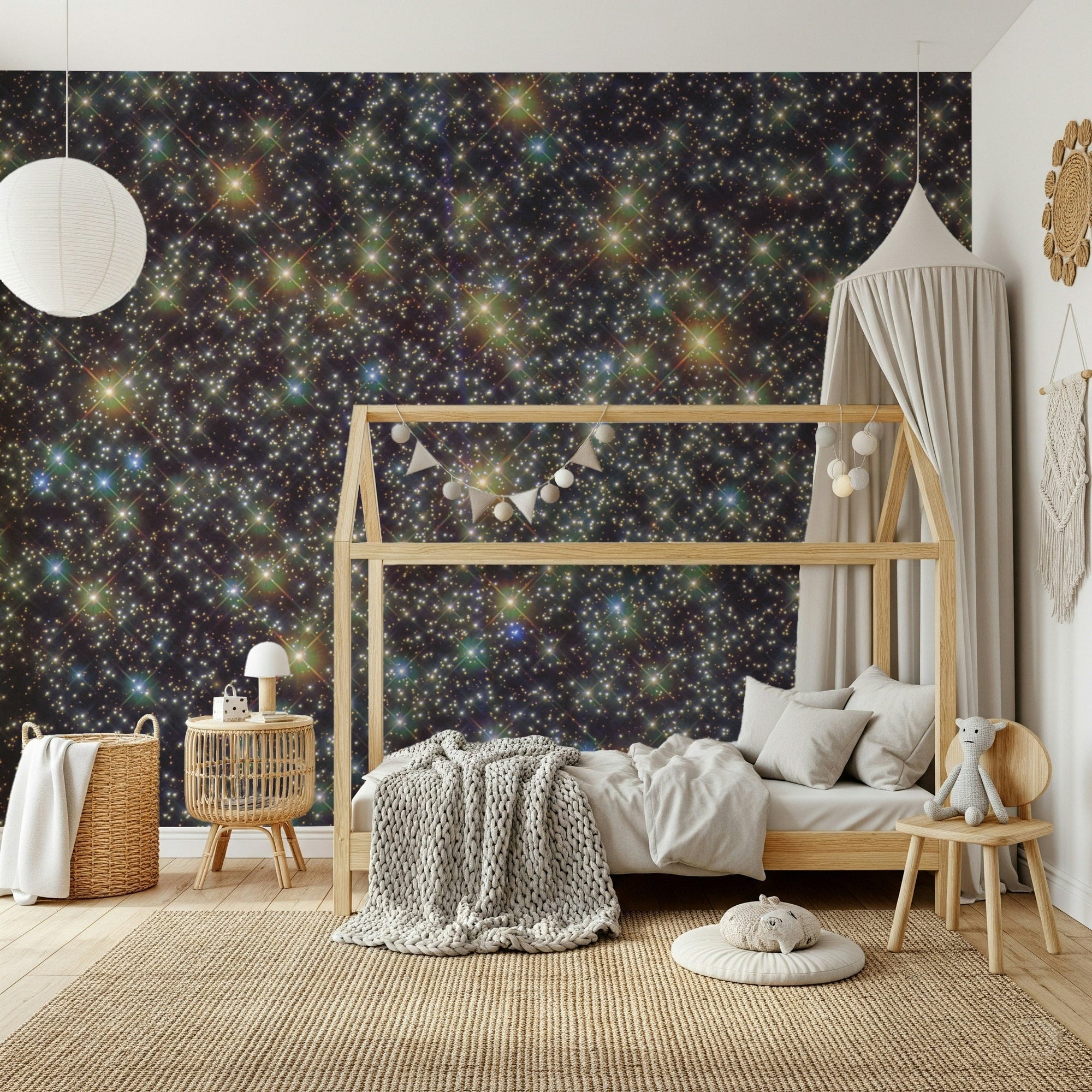 Infinite Universe Wall Mural wallpaper mural in a modern living room., GD7901