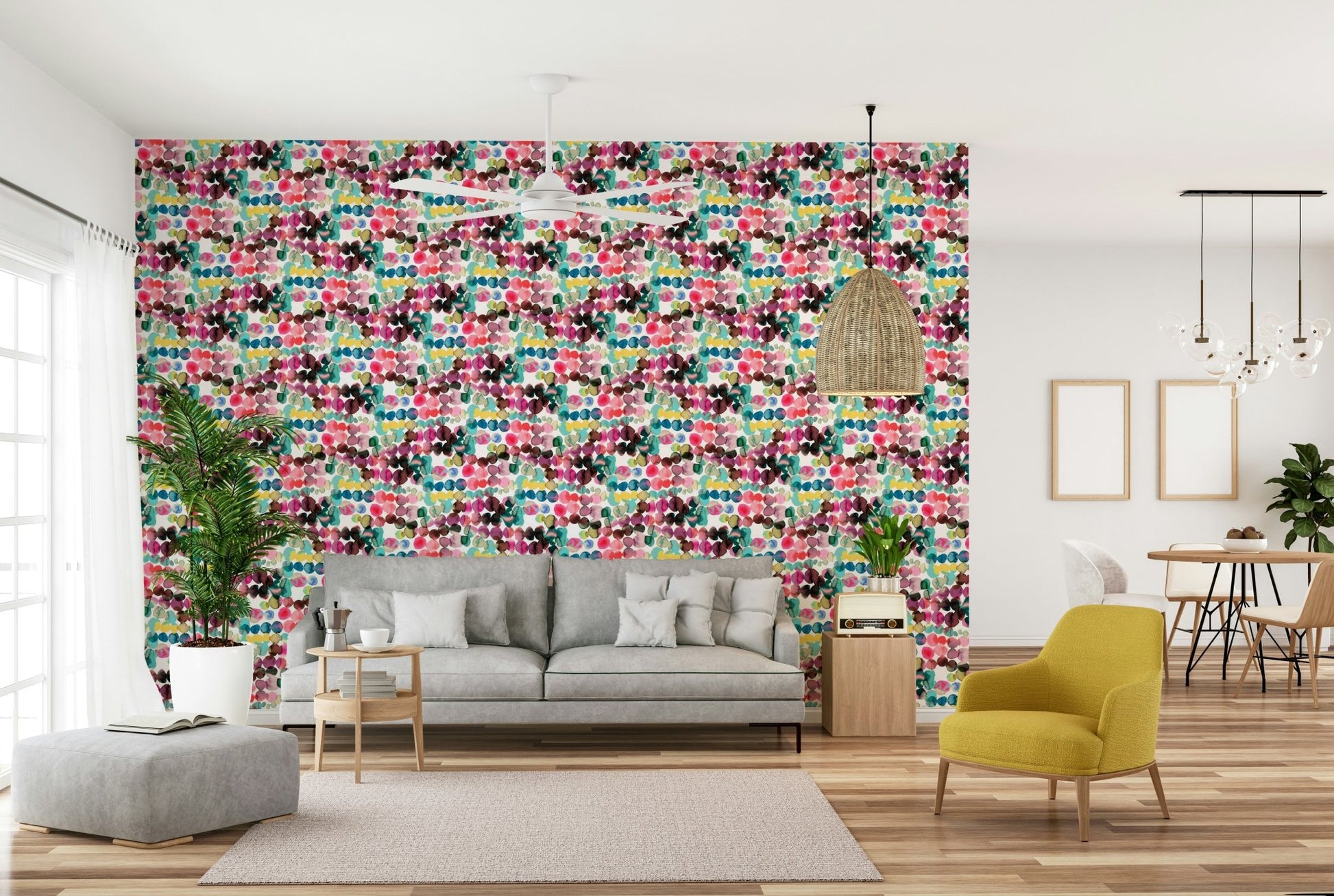 Colorful inky dots mural, GD877