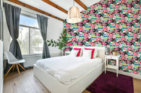 Blurred ink circle mural design, GD877