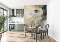 Home foyer featuring the elegant Ink Bloom Elegance Wall Mural