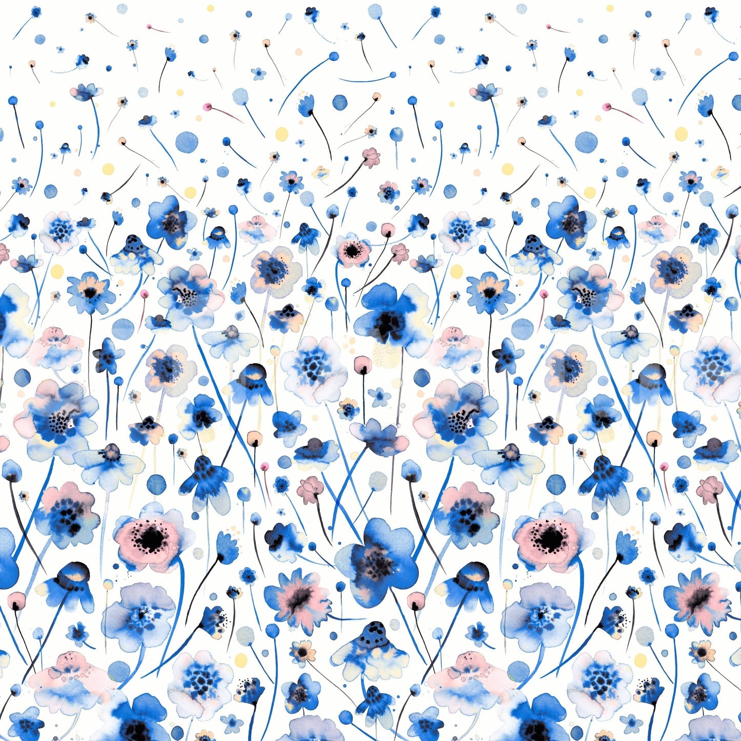 Pink and blue floral ombre

