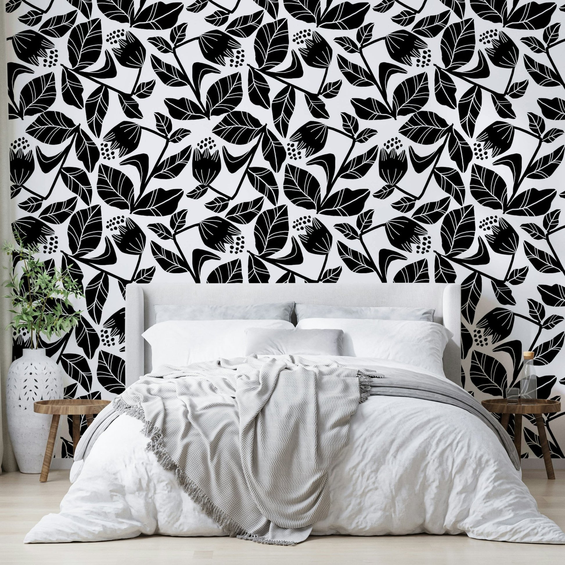 Botanical illustration wallcovering
