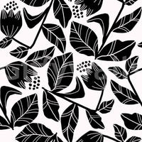Stylish black ink floral print
