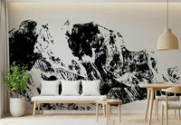 A contemplative gentle mountain wallpaper mural for a feature wall.