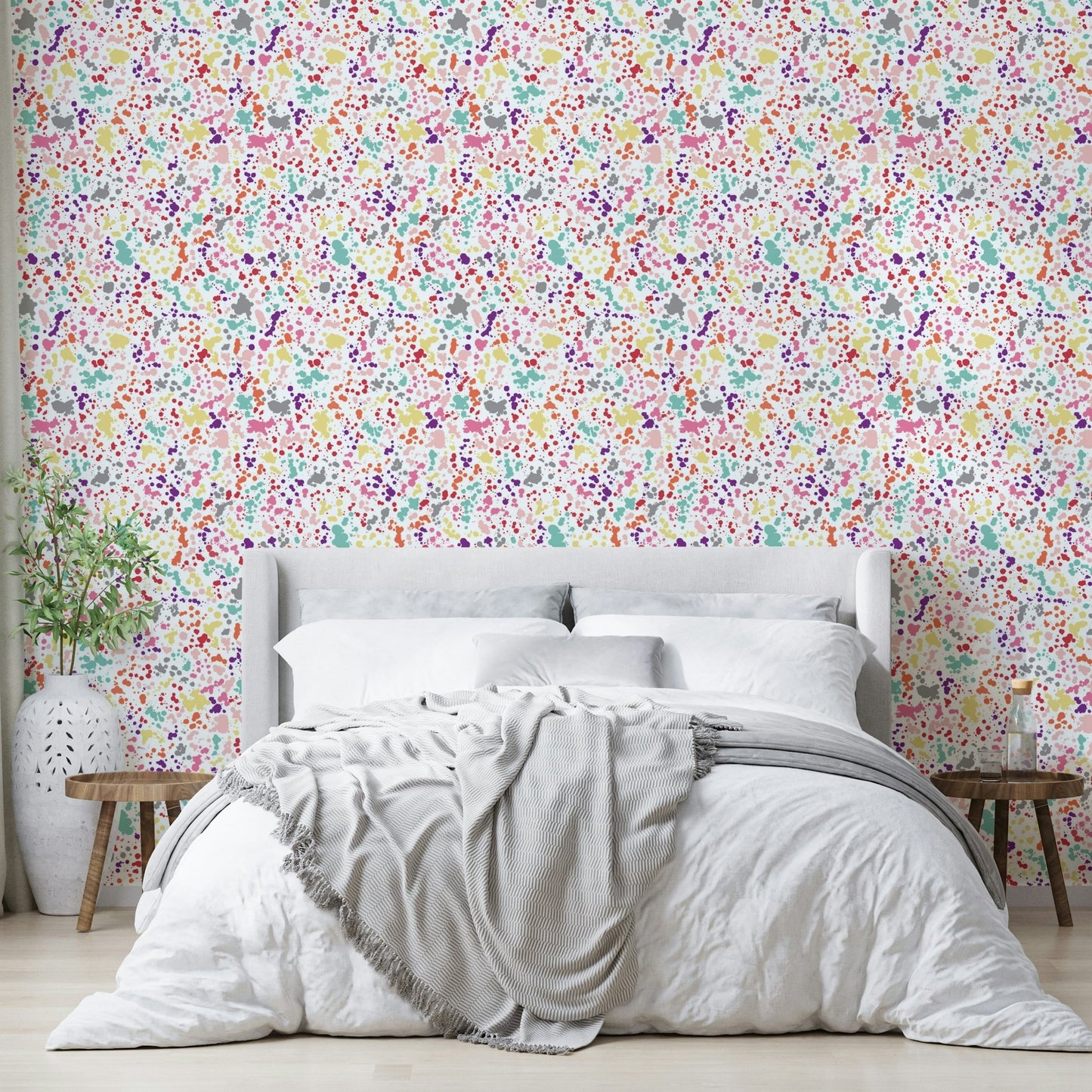 Vibrant ink drop mural wallpaper

