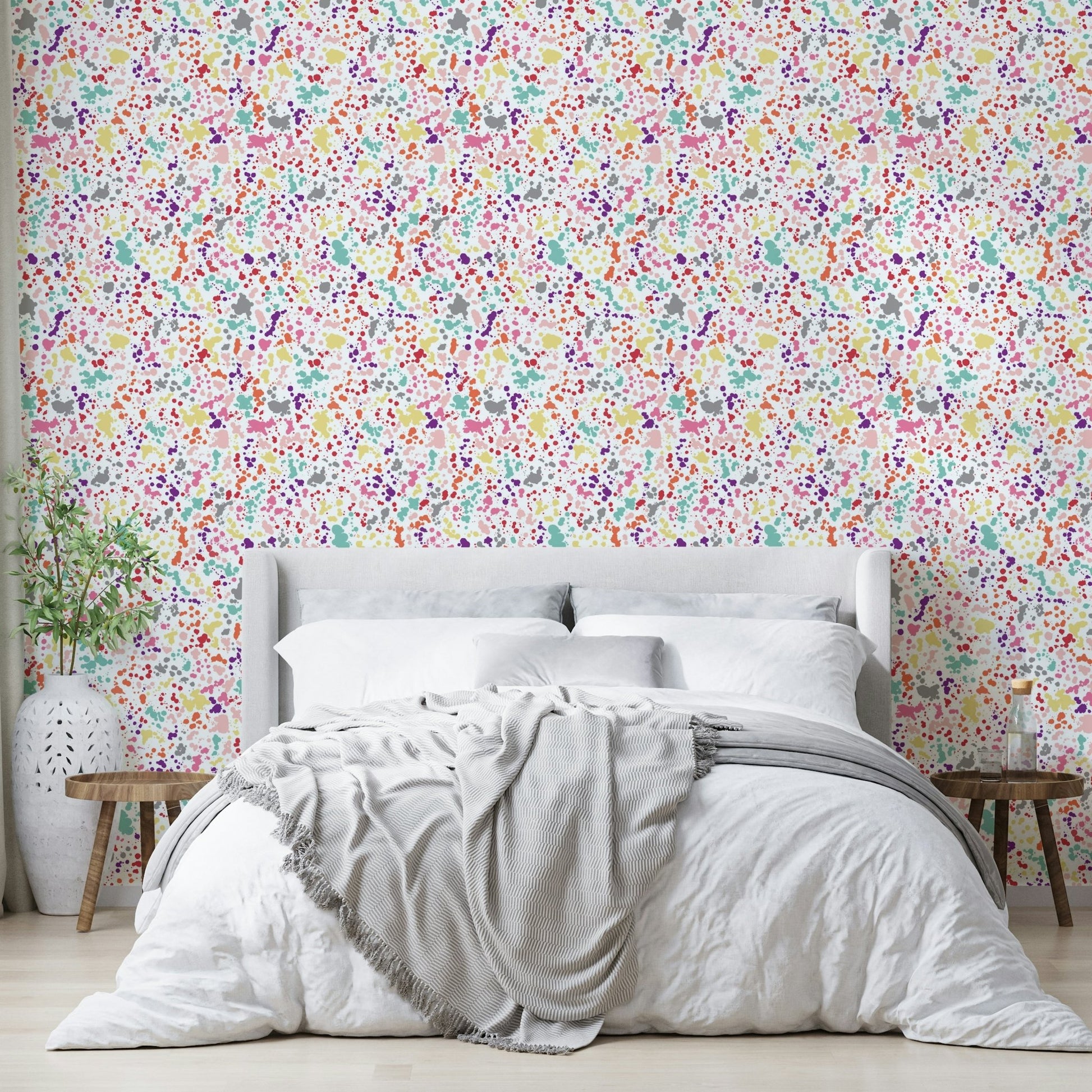 Vibrant ink drop mural wallpaper

