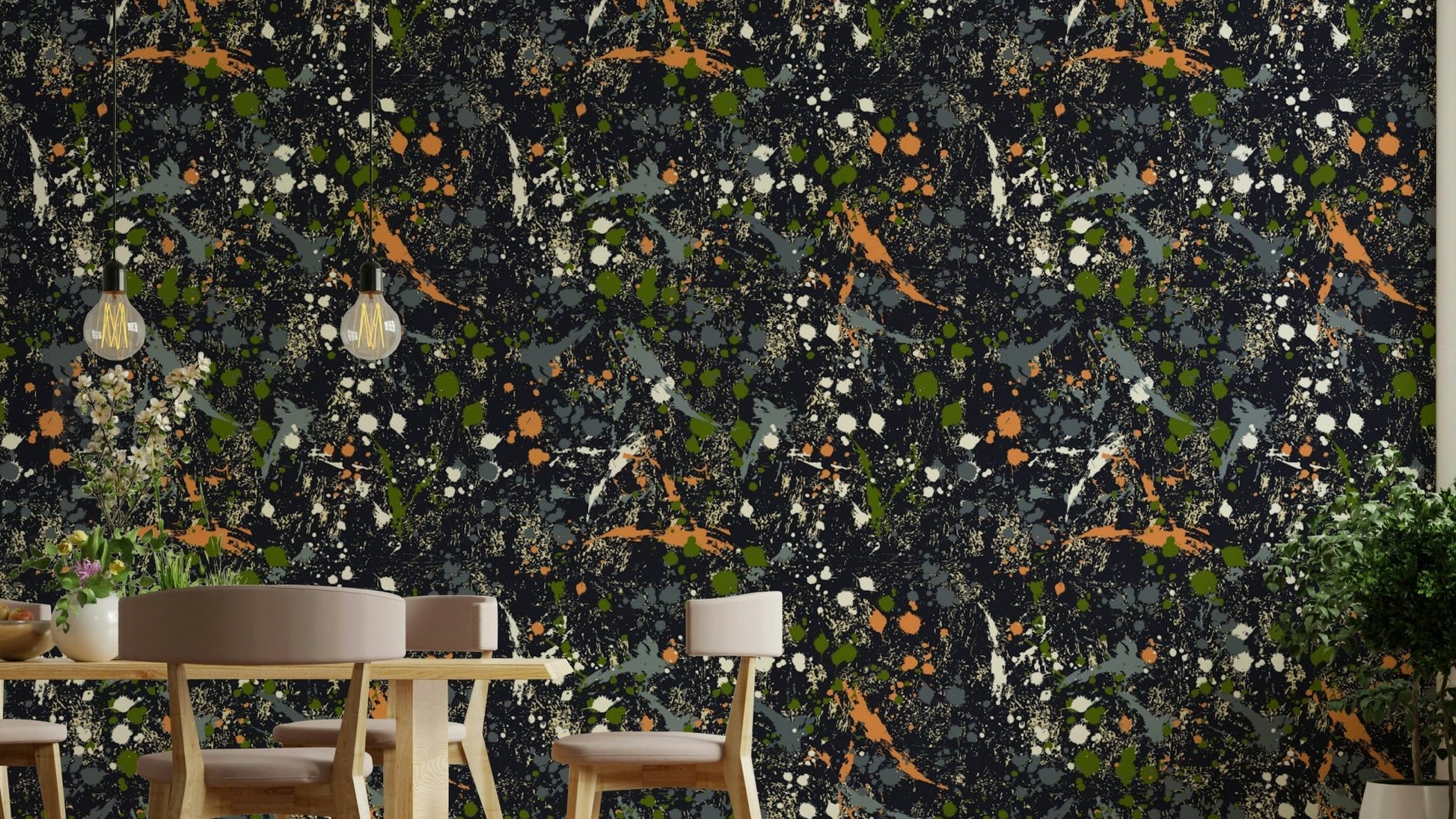 A close-up of the detailed artistic texture in the design.

