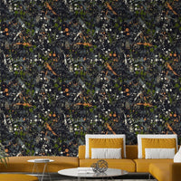 The peel and stick wallpaper on a smooth wall surface.

