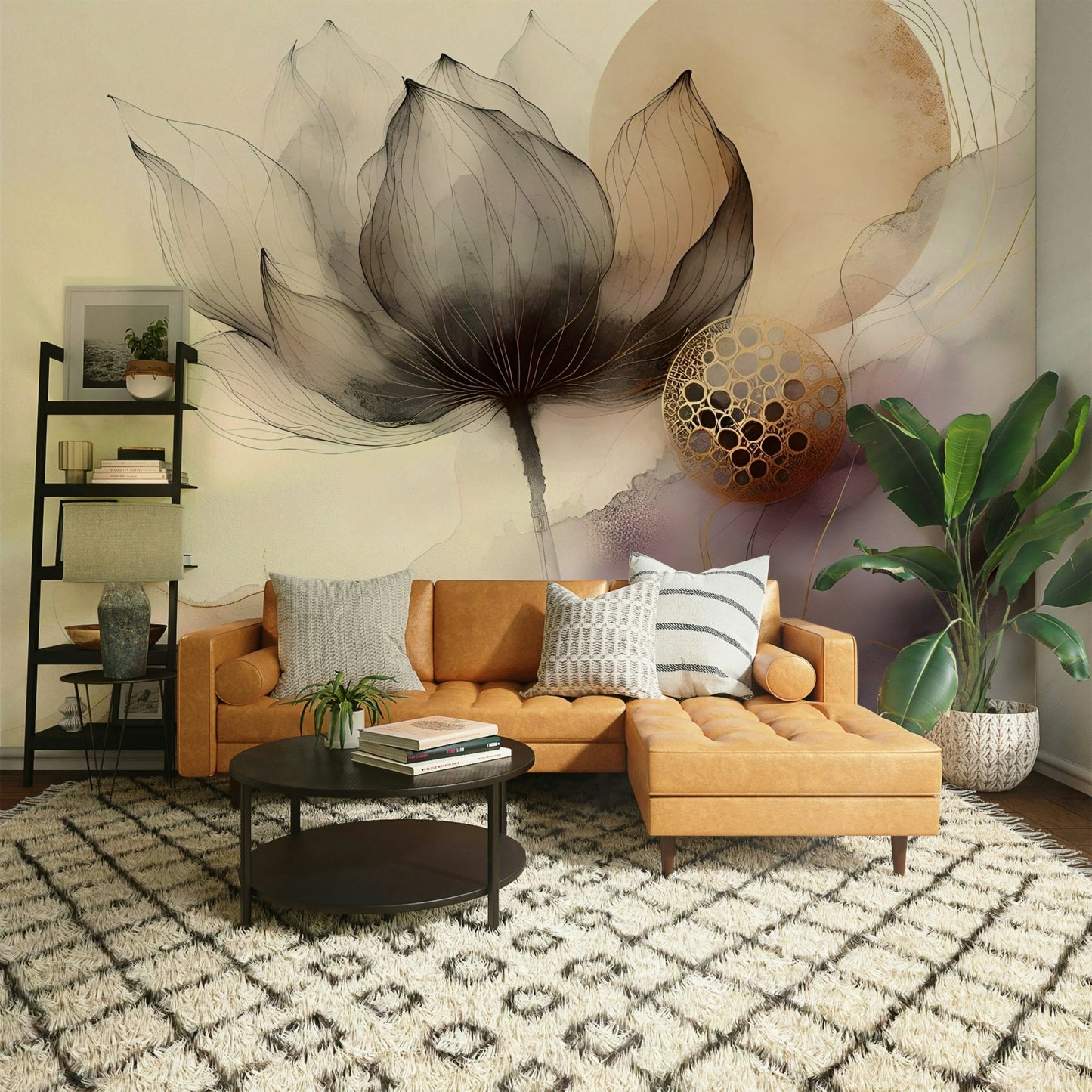 Ink Wash Floral Haze Wall Mural