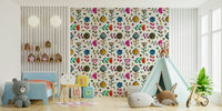 Minimalist wallpaper with floral outlines and gentle insects.

