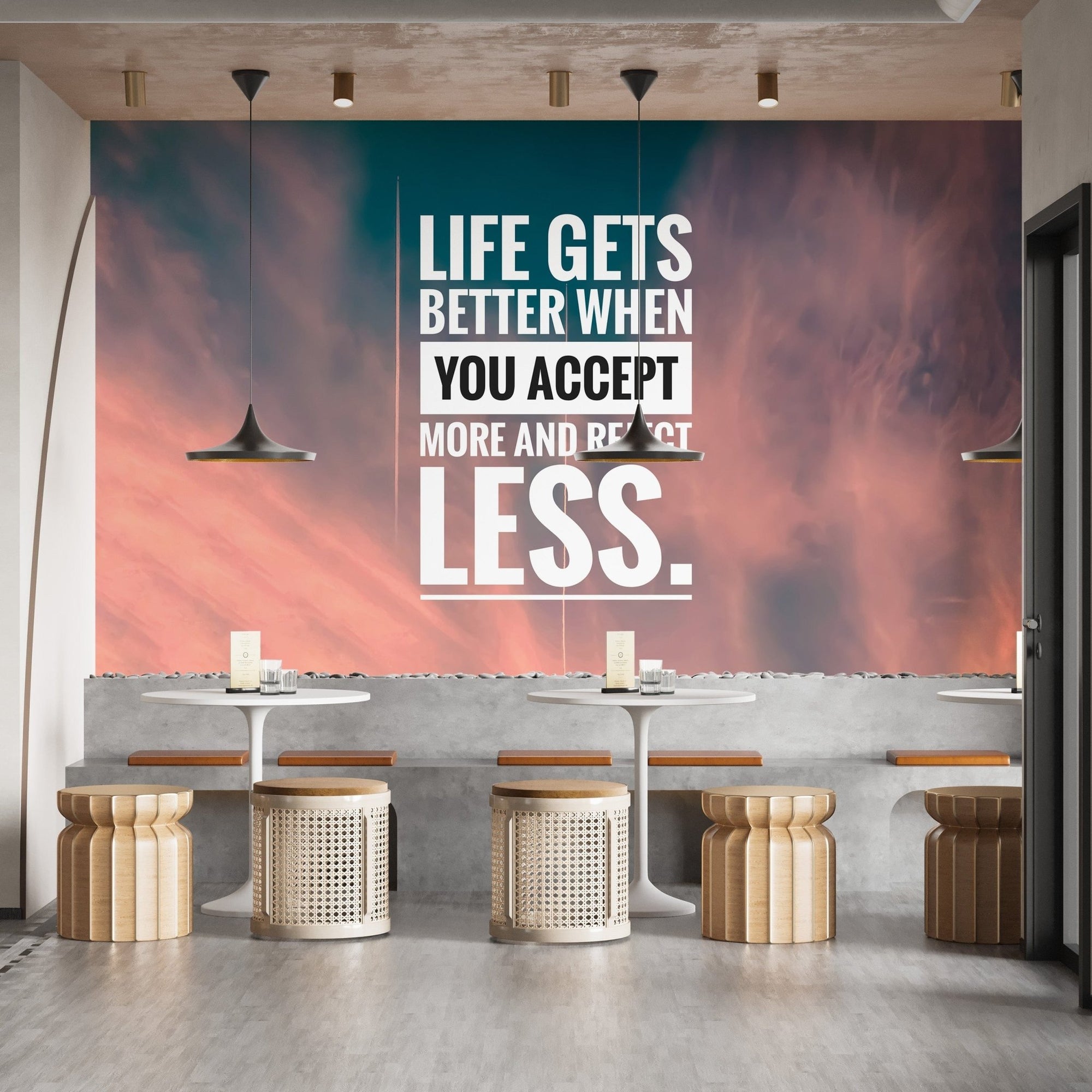 Motivational mural for a serene wallpaper look, B400