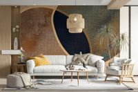 A contemplative geometric design wallpaper mural for a feature wall., GD5155