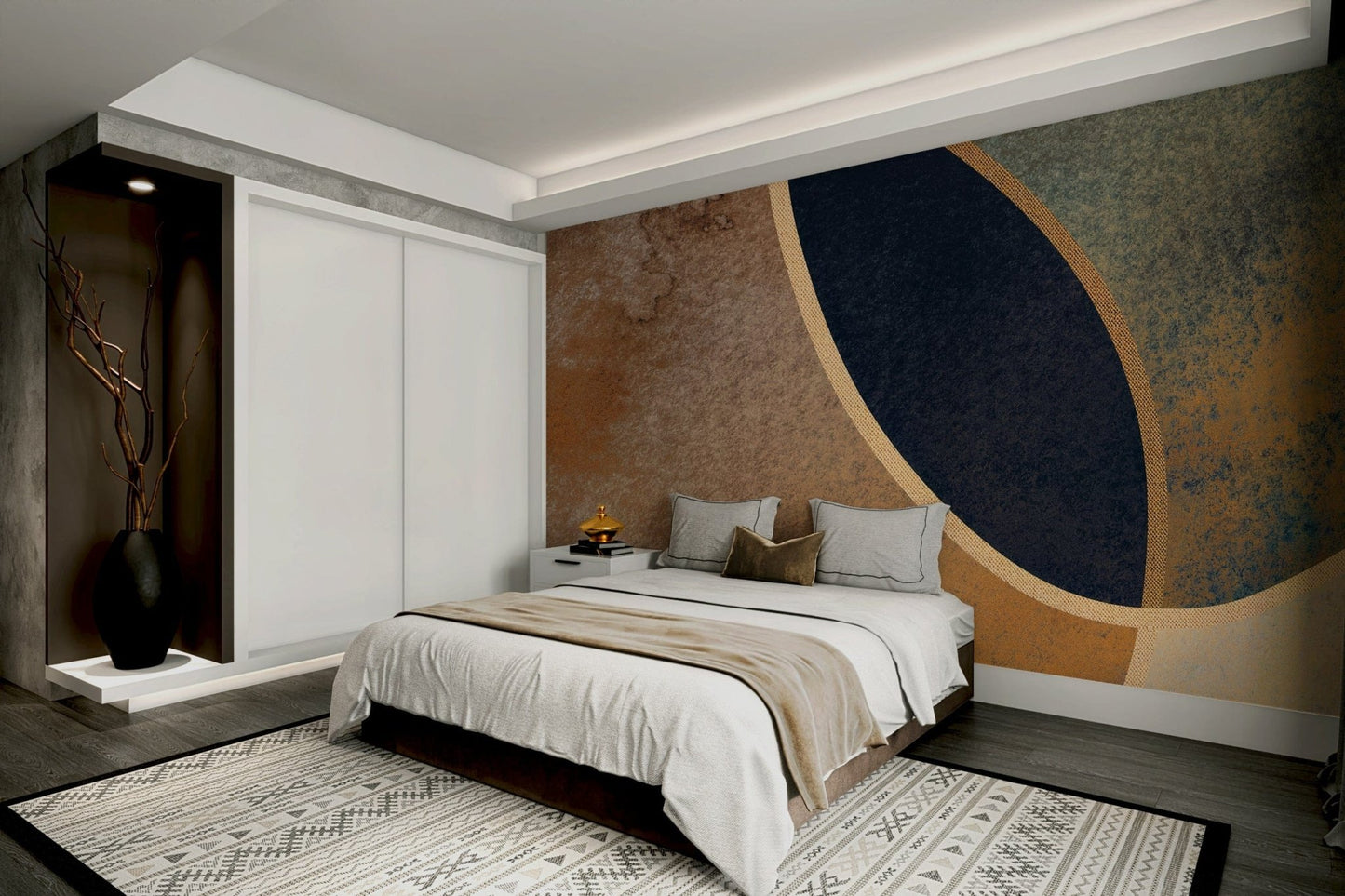 A beautiful modern art wall mural for a living room., GD5155