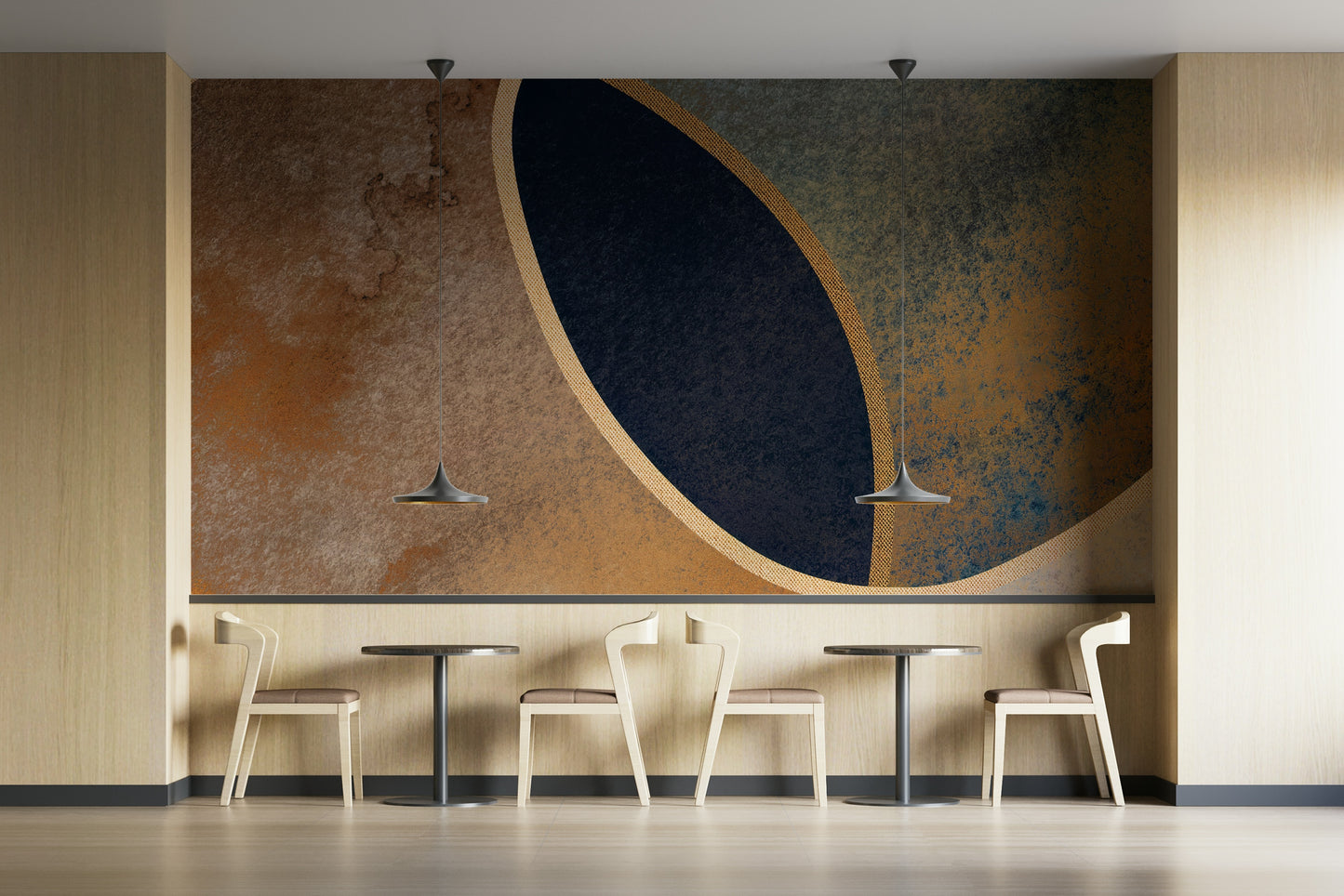A beautiful abstract geometric wallpaper mural for a modern home.

