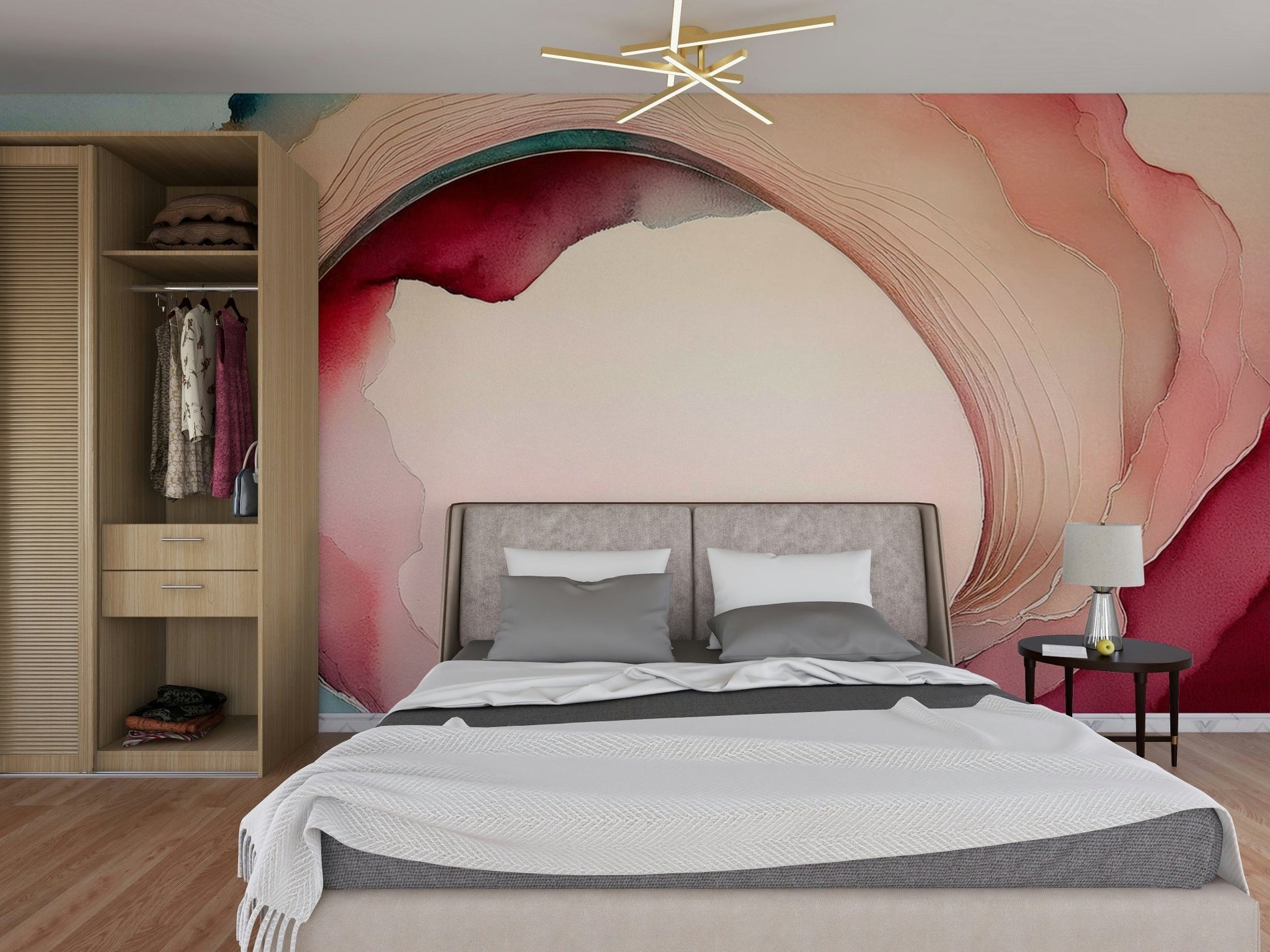 Enchanting cave mural to elevate room ambiance.

