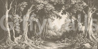 Into the Forest wall art in mushroom brown shades