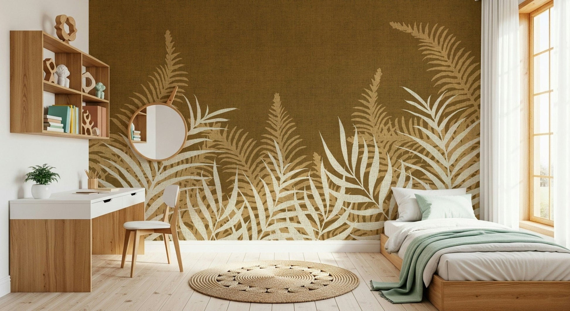 Into The Jungle Golden Jungle wallpaper featuring sun-drenched plantation look.