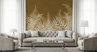 Exotic Into The Jungle Golden Jungle wallpaper, sandy colored foliage.