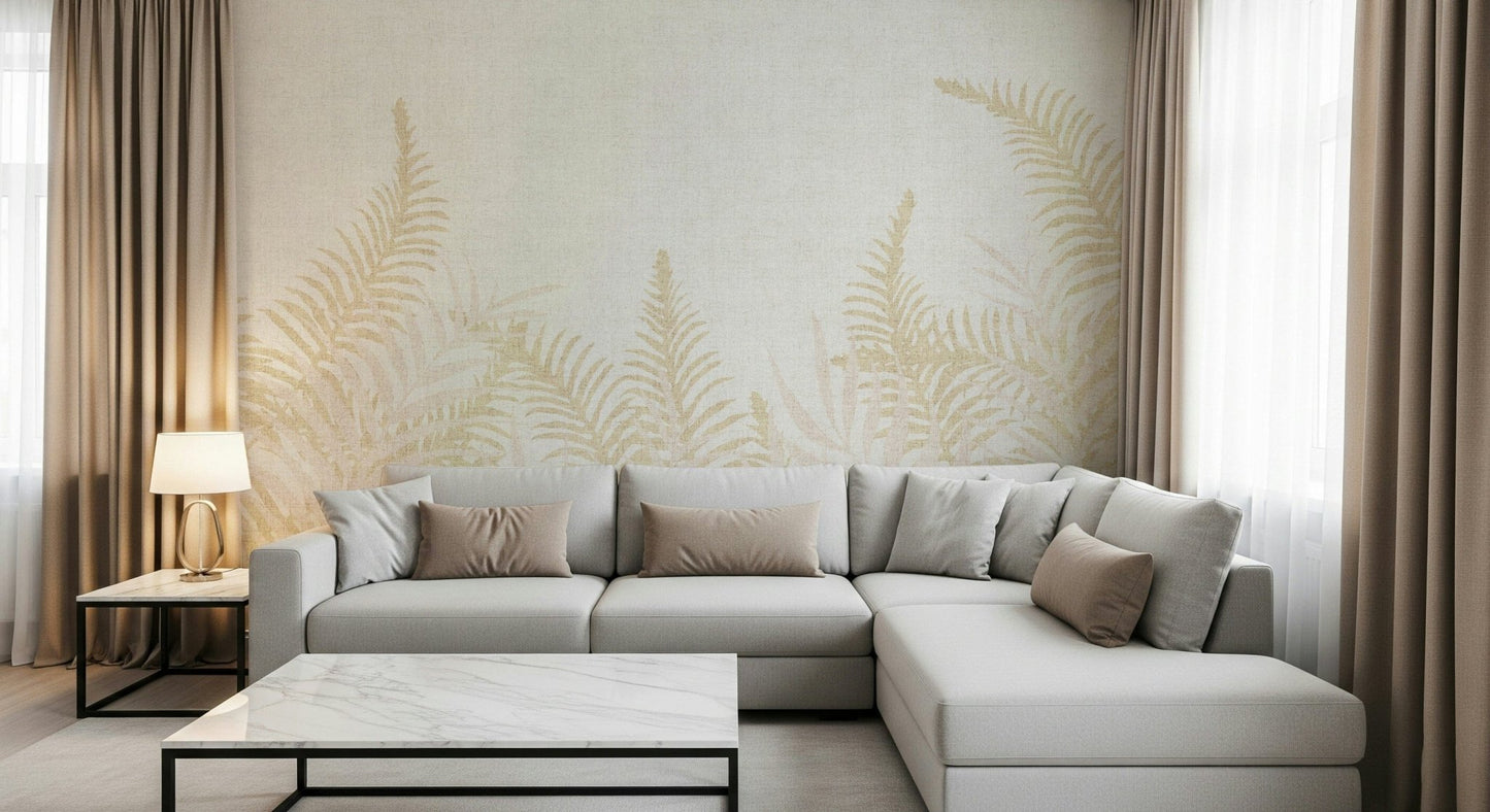Into The Jungle Perlish wallpaper, blush toned botanical border style.