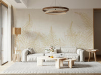 Into The Jungle Perlish wallpaper featuring bleached fern leaves art.