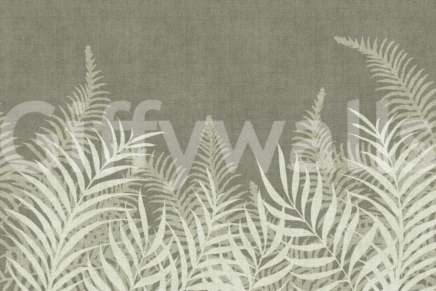 Grounded Jungle Sage wall mural, organic look with delicate details.