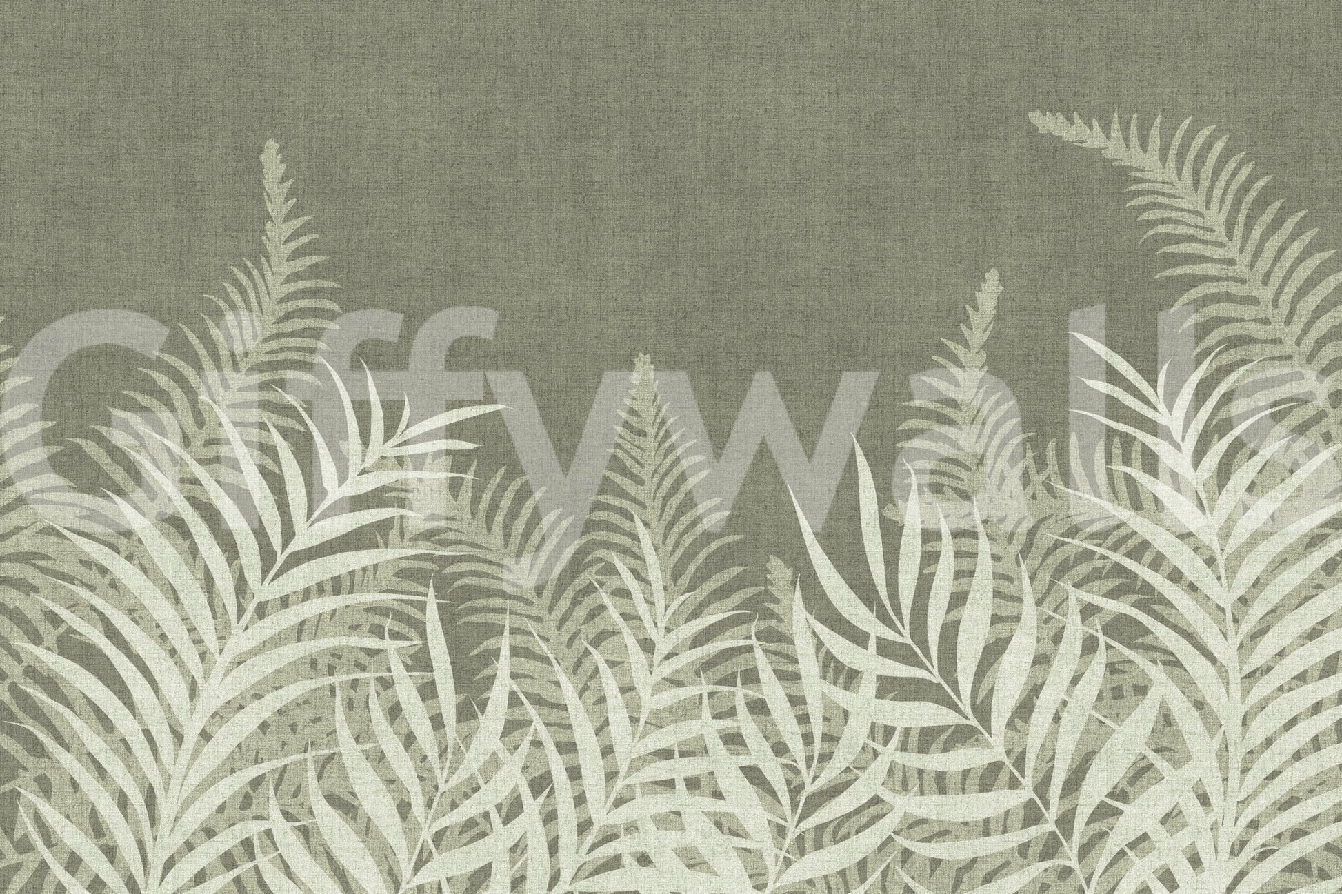 Grounded Jungle Sage wall mural, organic look with delicate details.