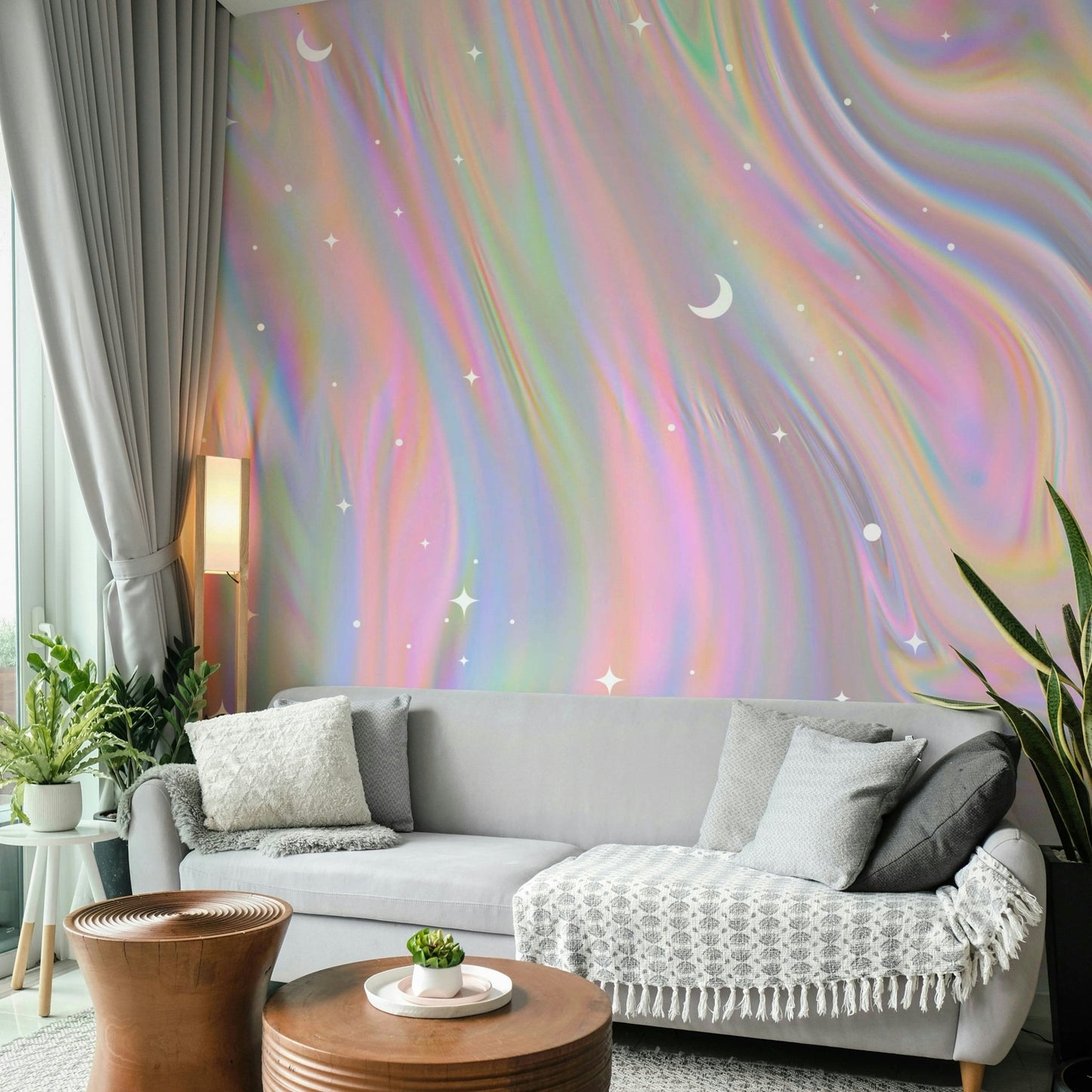 Iridescent tones on wall mural, GD921