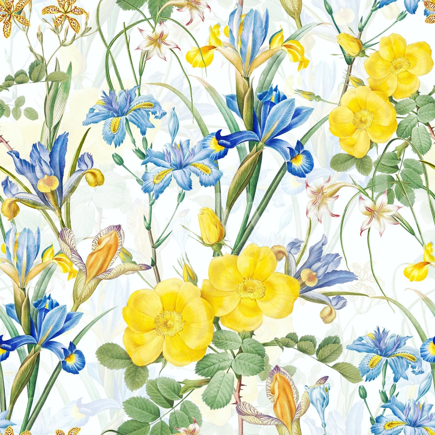Iris & Rose Garden Wallpaper⁠