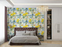 Iris & Rose Garden wallpaper with delicate botanical elements

