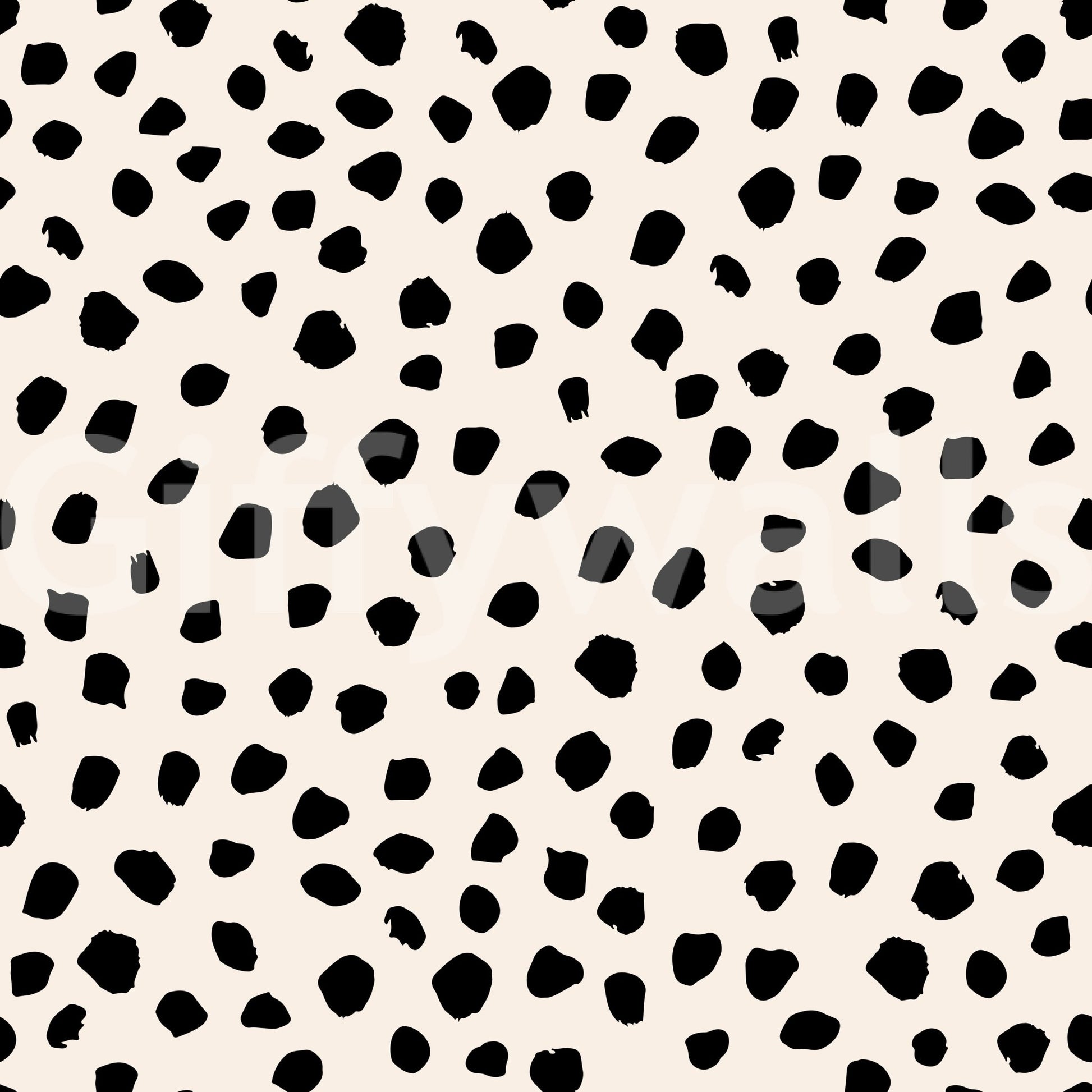 A seamless pattern of irregular black spots on a wall

