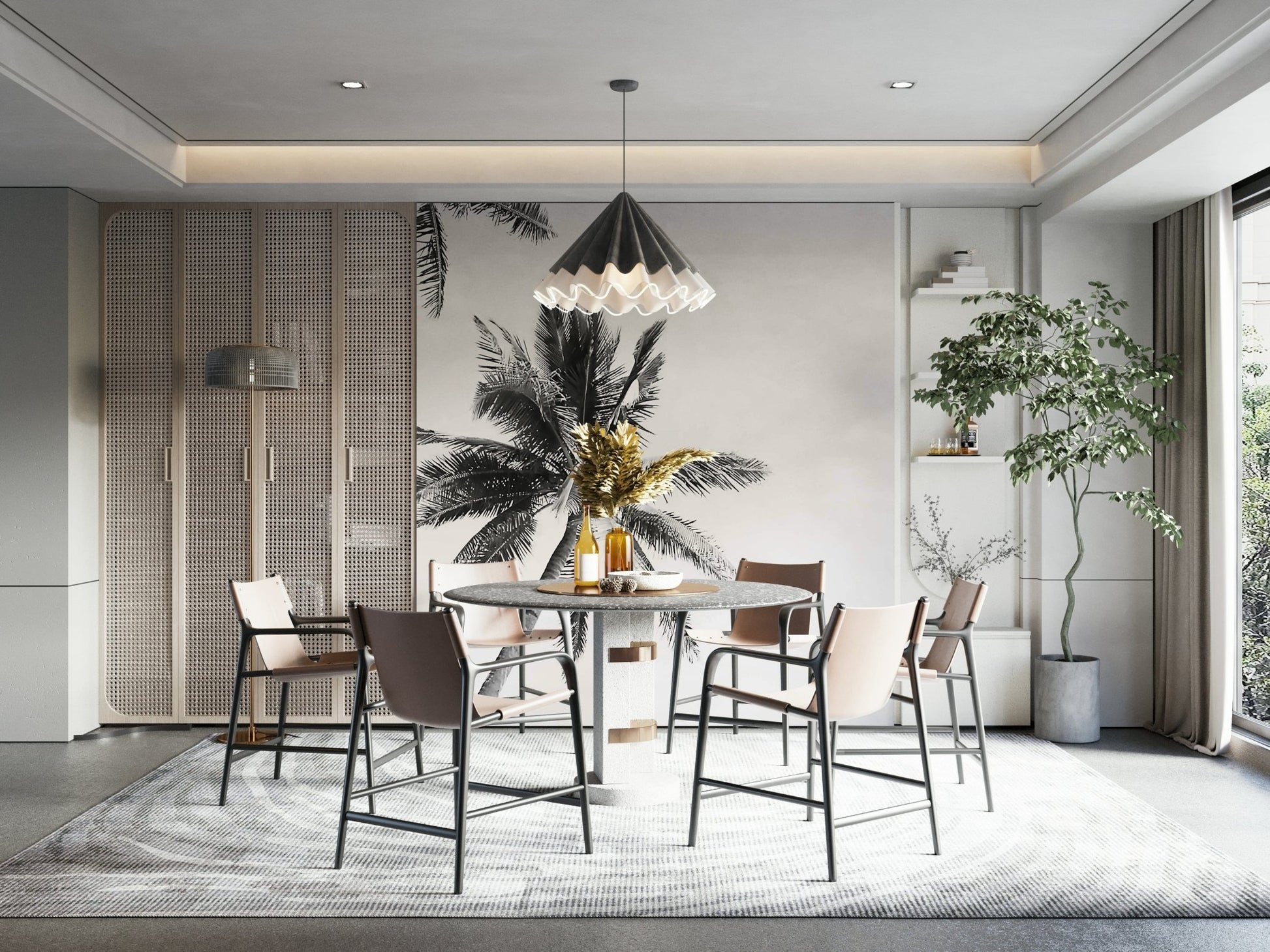 Black and white island scenery

