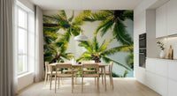 Island Breeze palm leaf wallpaper for walls mural.
