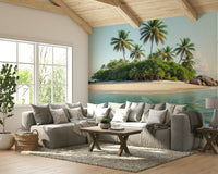 A single small sailboat is far out on the water.

