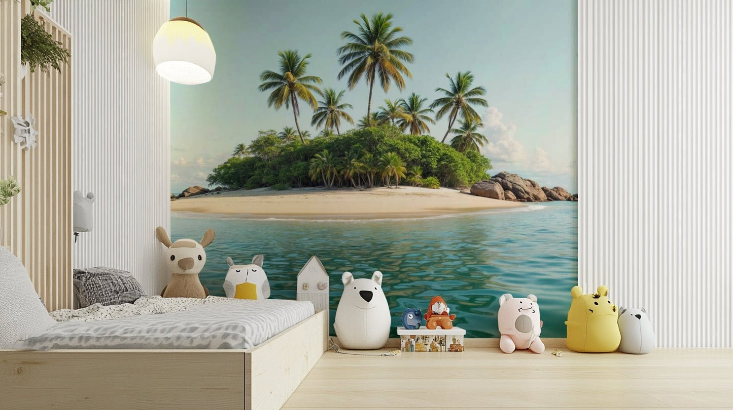 A small sandy beach is visible in the foreground.

