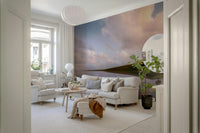 A contemplative gentle island wallpaper mural for a feature wall.