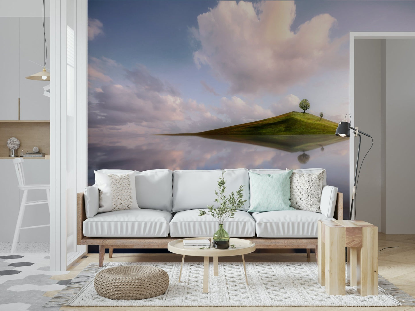 An artistic nature inspired mural for home decor.