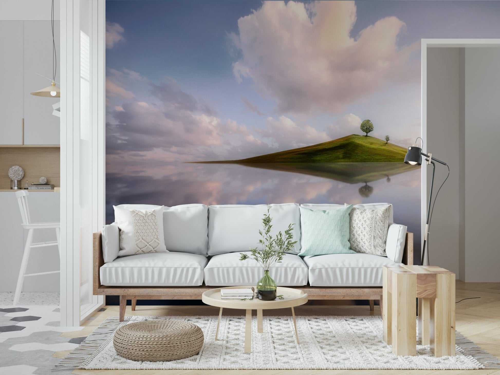 An artistic nature inspired mural for home decor.